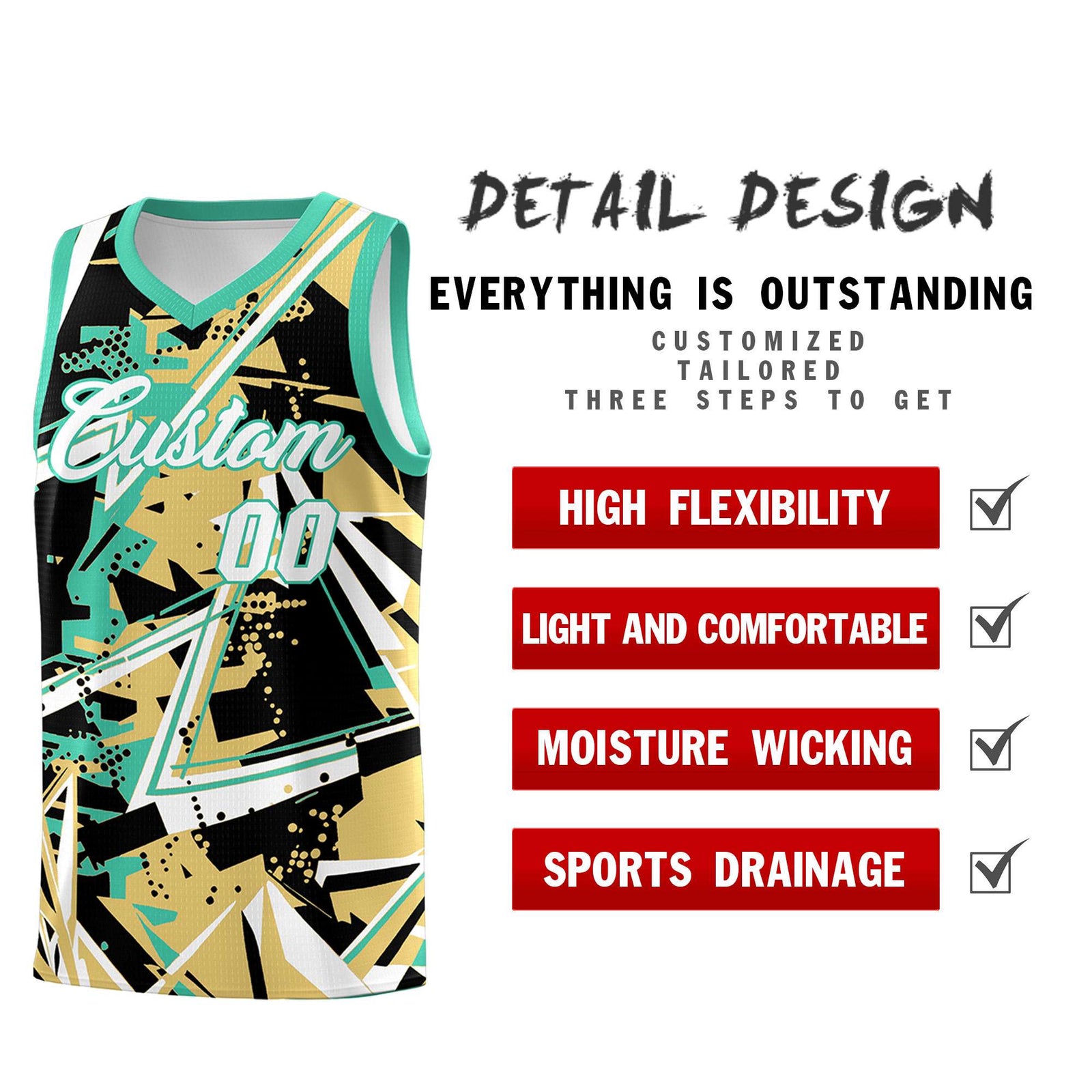 Custom Youth Basketball Jerseys Old Gold Bright Green Abstract Graffiti Personalized Street Style Uniform