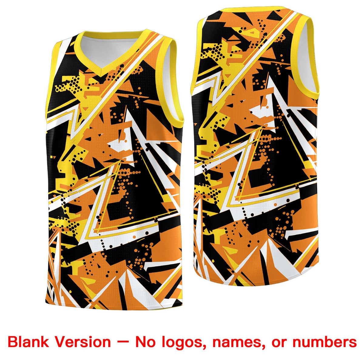 Custom Youth Basketball Jerseys Orange Gold Abstract Graffiti Personalized Street Style Uniform