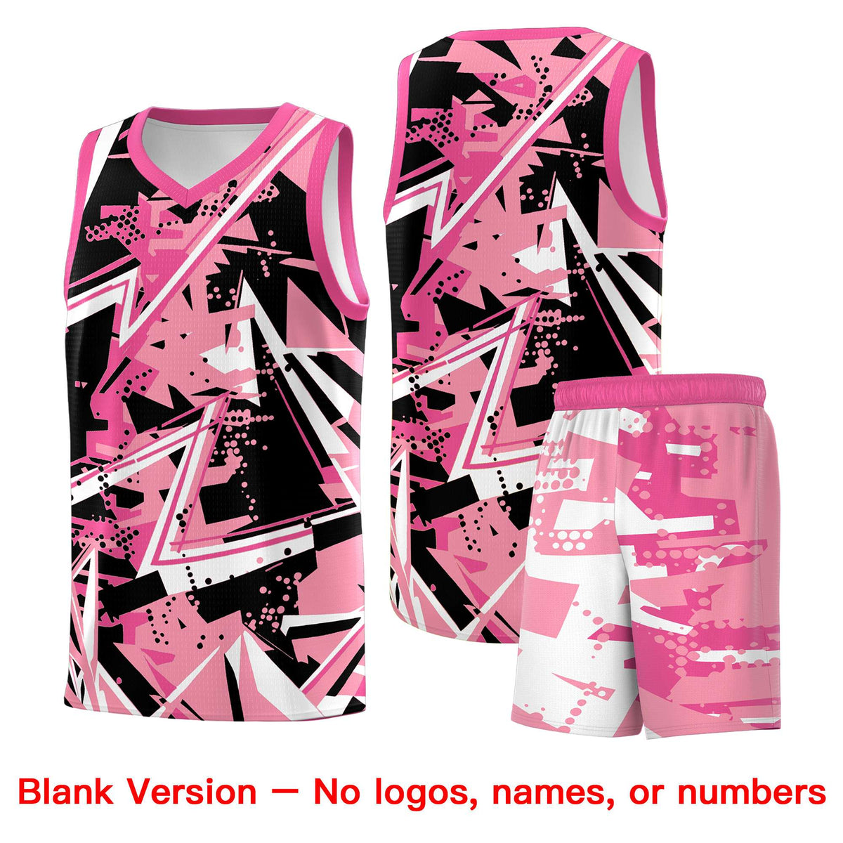 Custom Youth Basketball Jerseys Light Pink Rose Red Abstract Graffiti Personalized Team Name &amp; Number