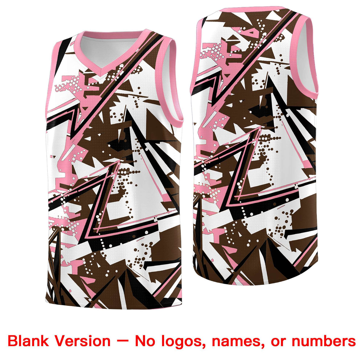 Custom Youth Basketball Jerseys Brown Light Pink Abstract Graffiti Urban Style Personalized Uniform