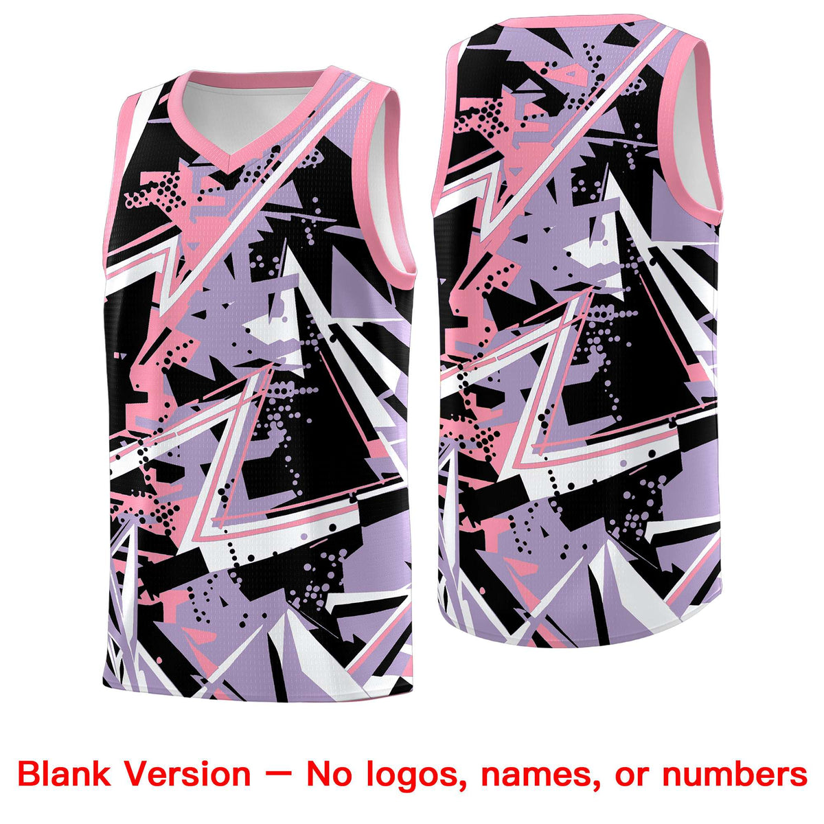 Custom Youth Basketball Jerseys Light Purple Pink Abstract Graffiti Personalized Team Name &amp; Number