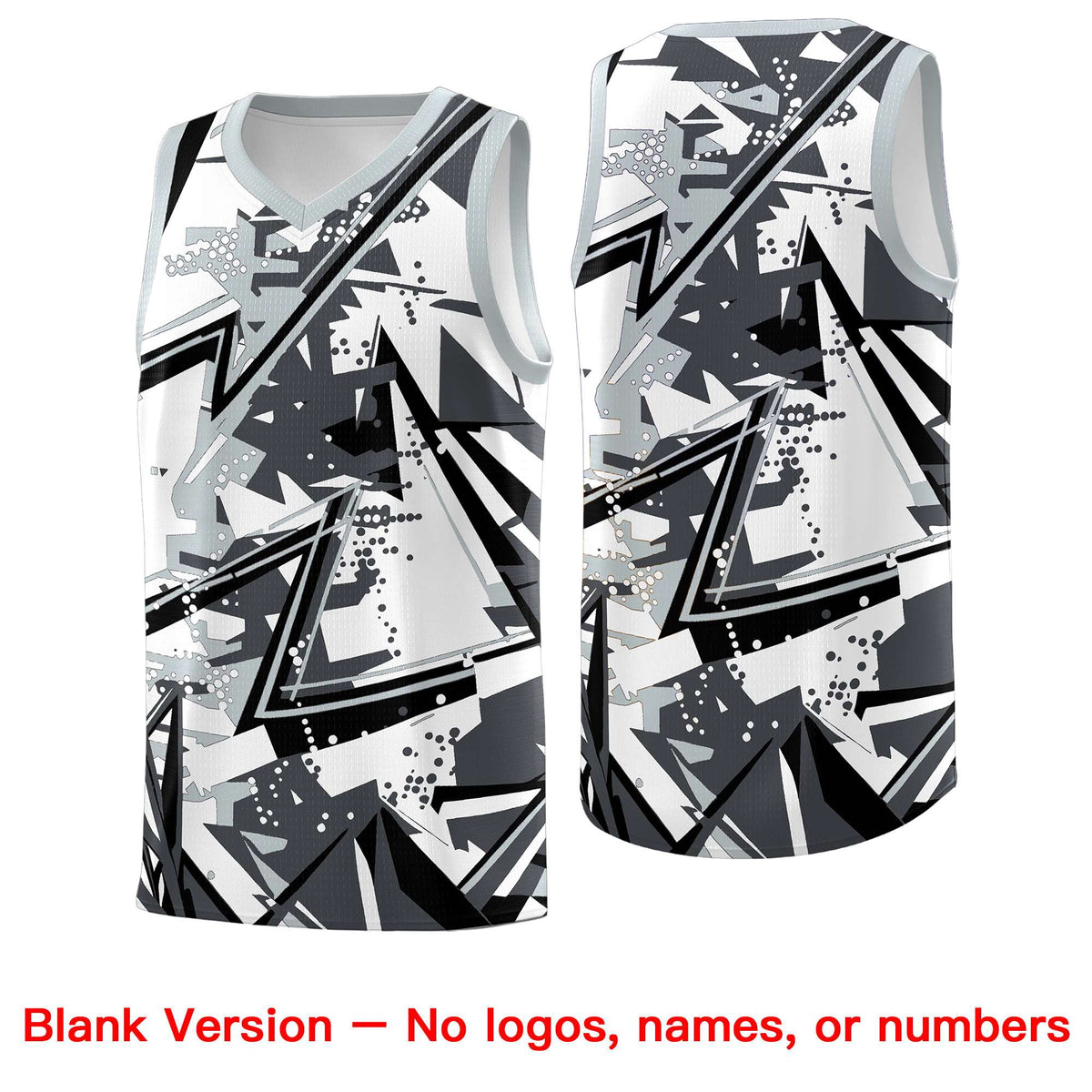 Custom Youth Basketball Jerseys Gray Silver Abstract Graffiti Personalized Team Name &amp; Number