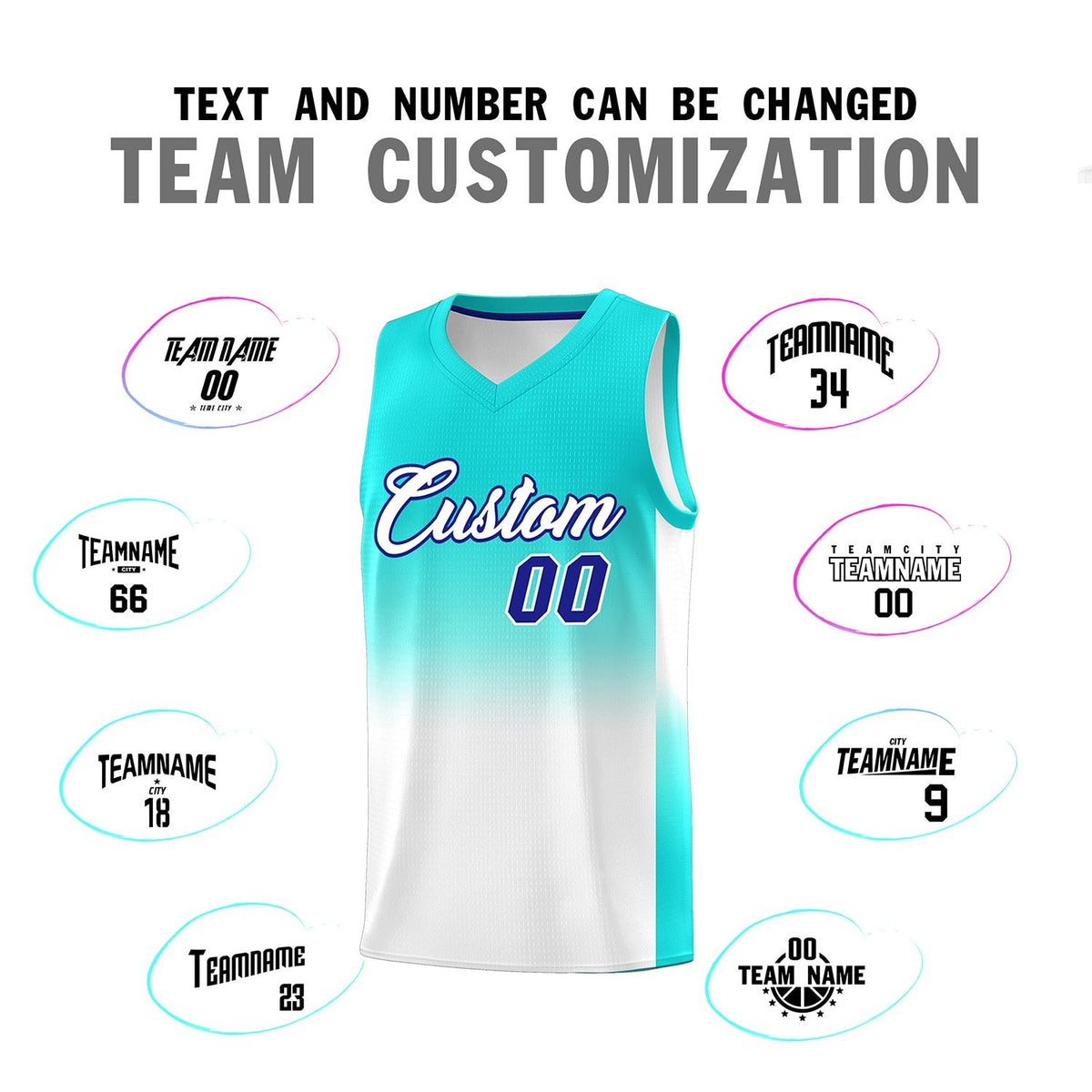 Custom Bright Green White Gradient Fashion Sets Sports Uniform Basketball Jersey
