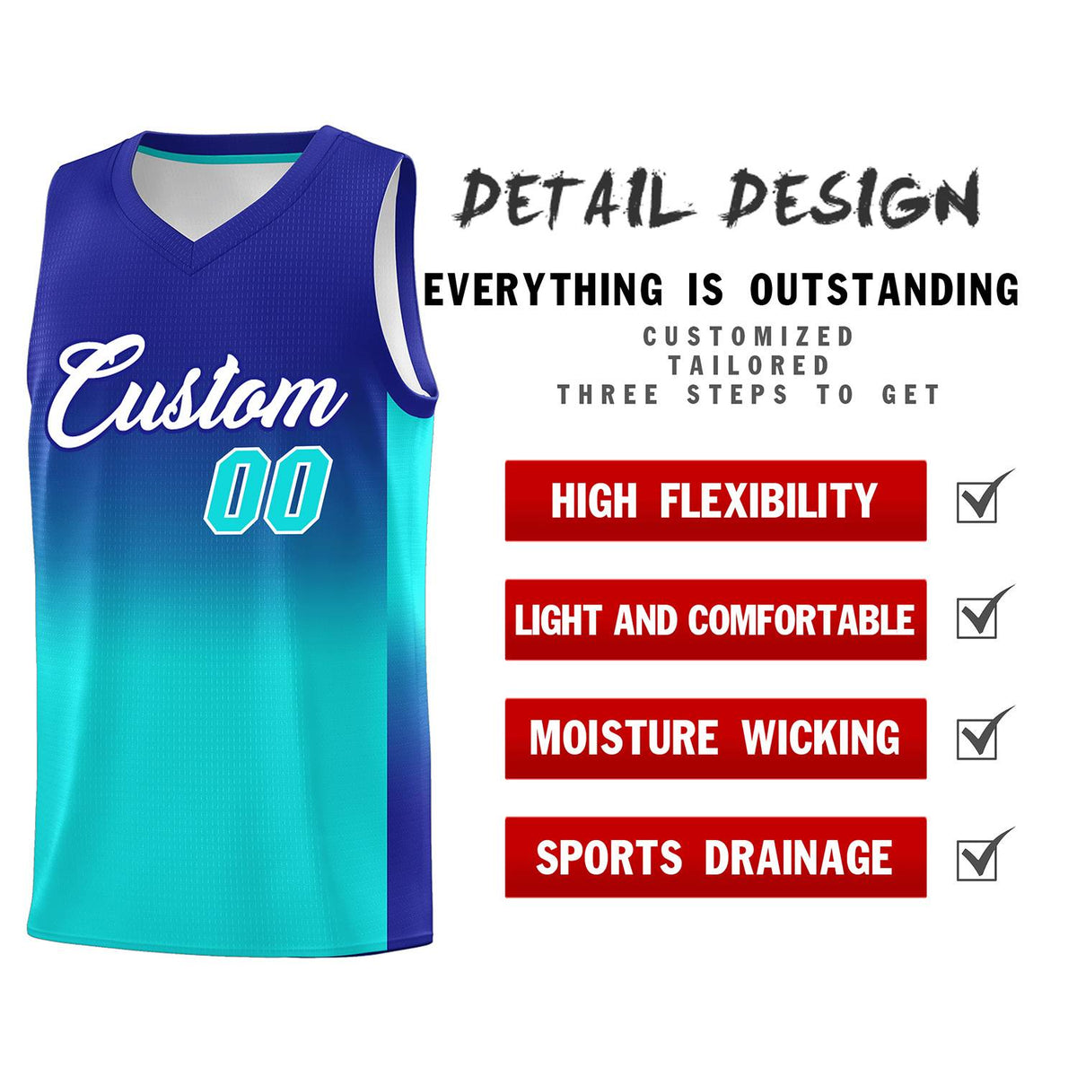 Custom Royal Bright Green Gradient Fashion Sets Sports Uniform Basketball Jersey