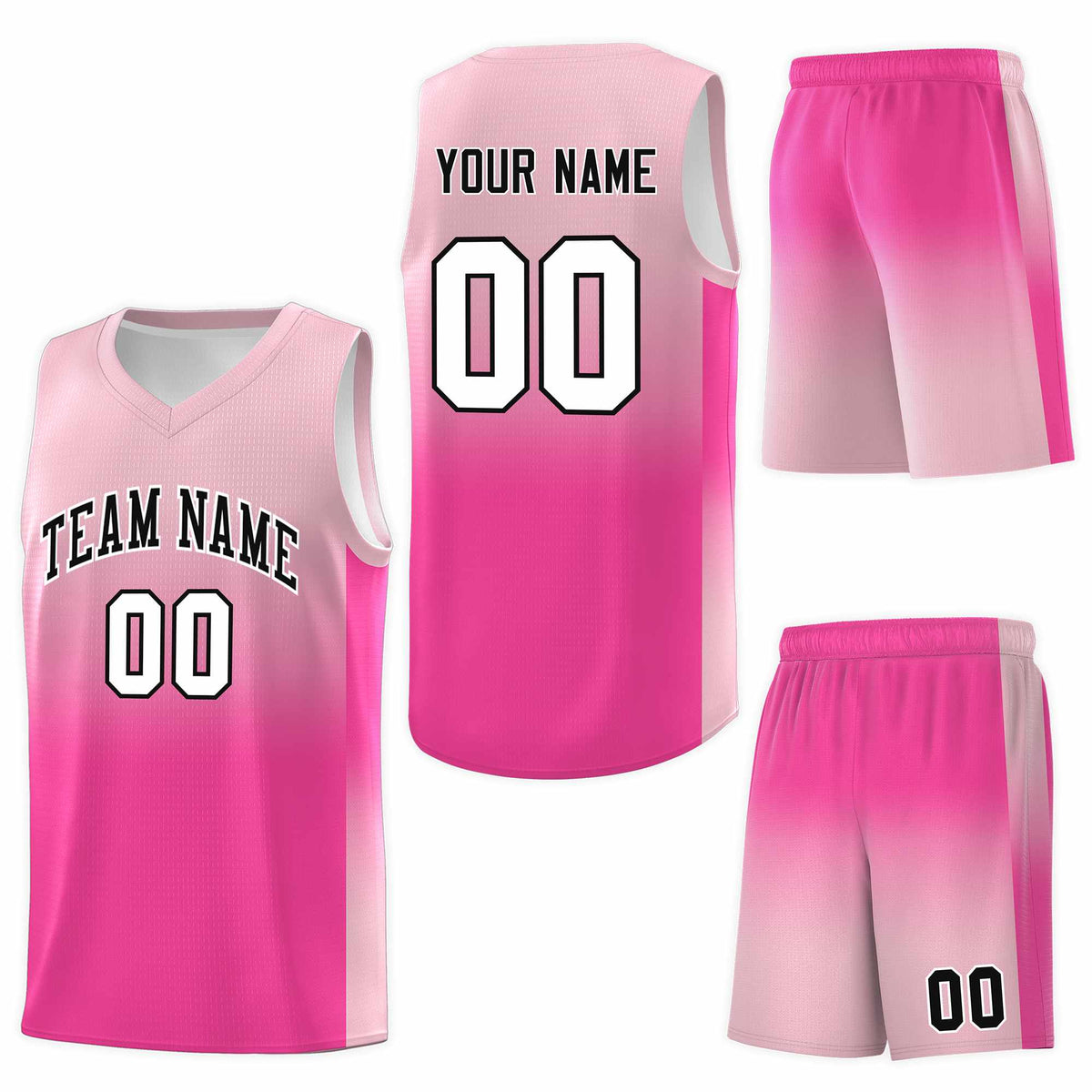Custom Light Pink Pink Gradient Fashion Sets Sports Uniform Basketball Jersey
