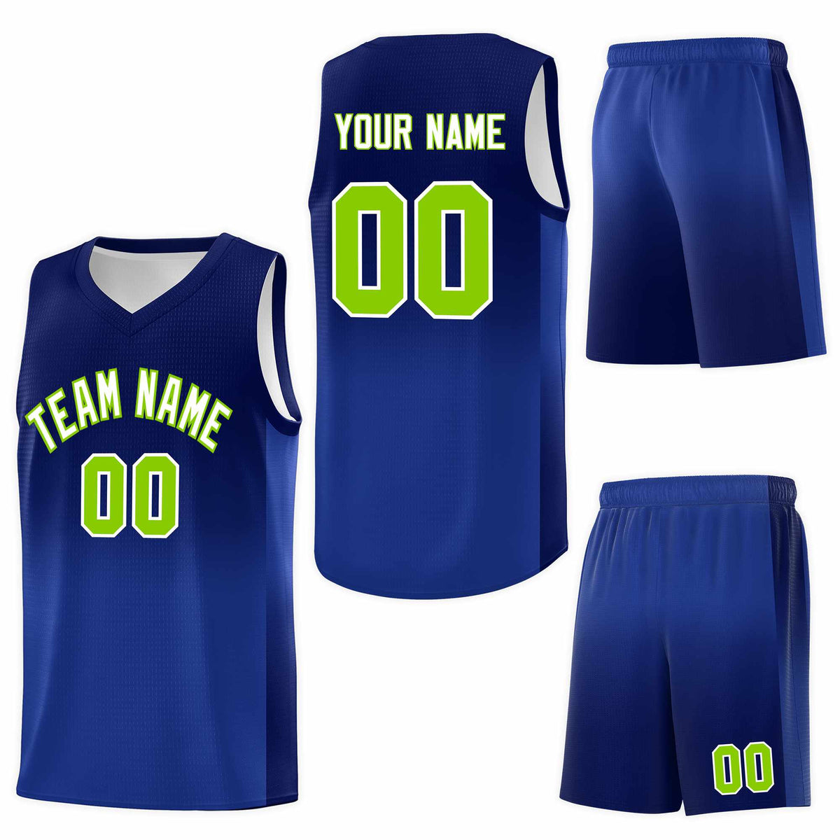 Custom Navy Royal Gradient Fashion Sets Sports Uniform Basketball Jersey
