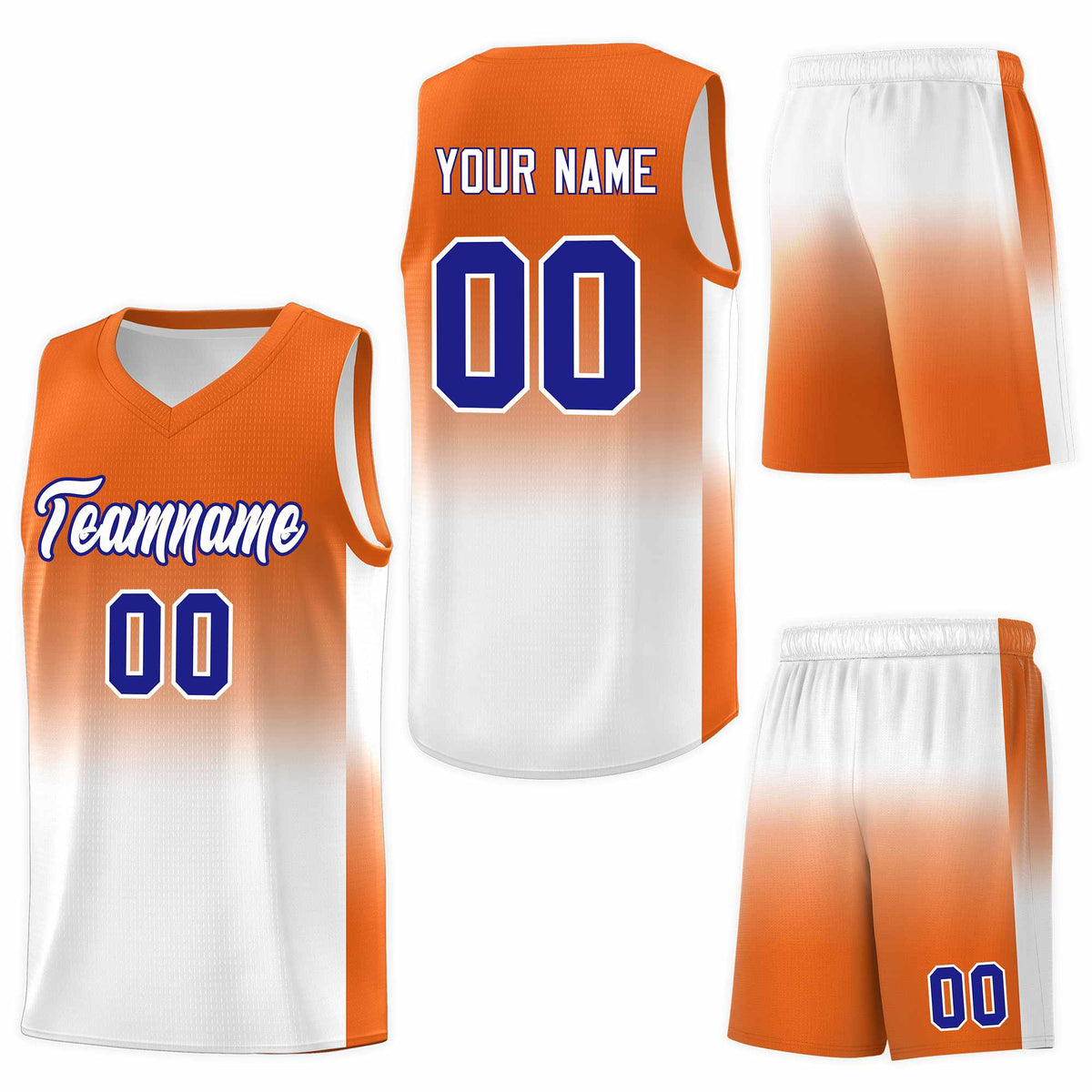 Custom Orange White Gradient Fashion Sets Sports Uniform Basketball Jersey