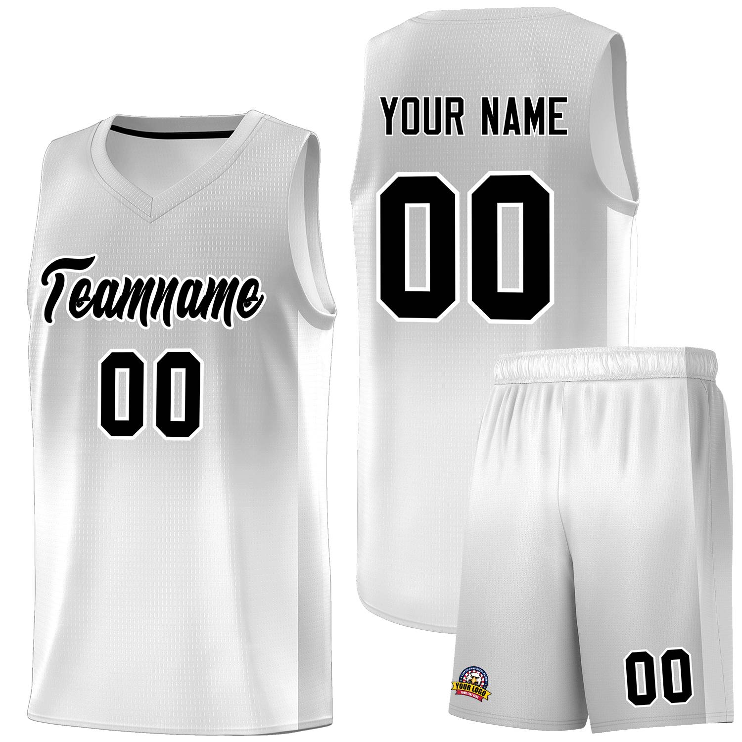 Custom Gray White Gradient Fashion Sets Sports Uniform Basketball Jersey