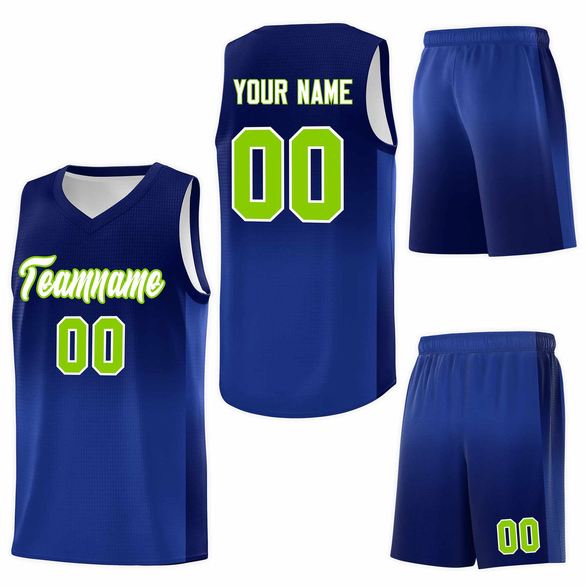 Custom Navy Royal Gradient Fashion Sets Sports Uniform Basketball Jersey
