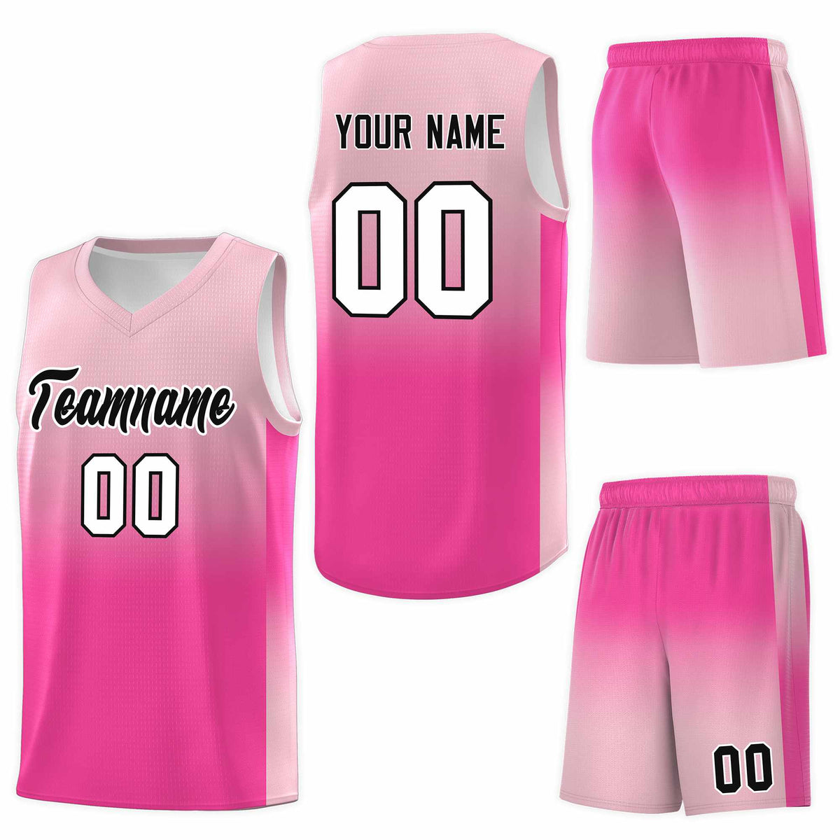 Custom Light Pink Pink Gradient Fashion Sets Sports Uniform Basketball Jersey