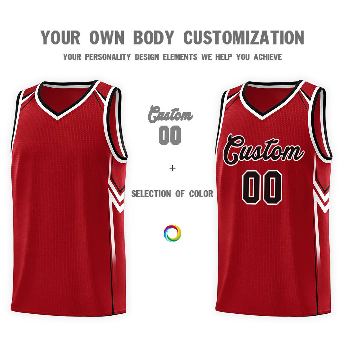 Custom Red Arrow Graffiti Pattern Sports Uniform Basketball Jersey