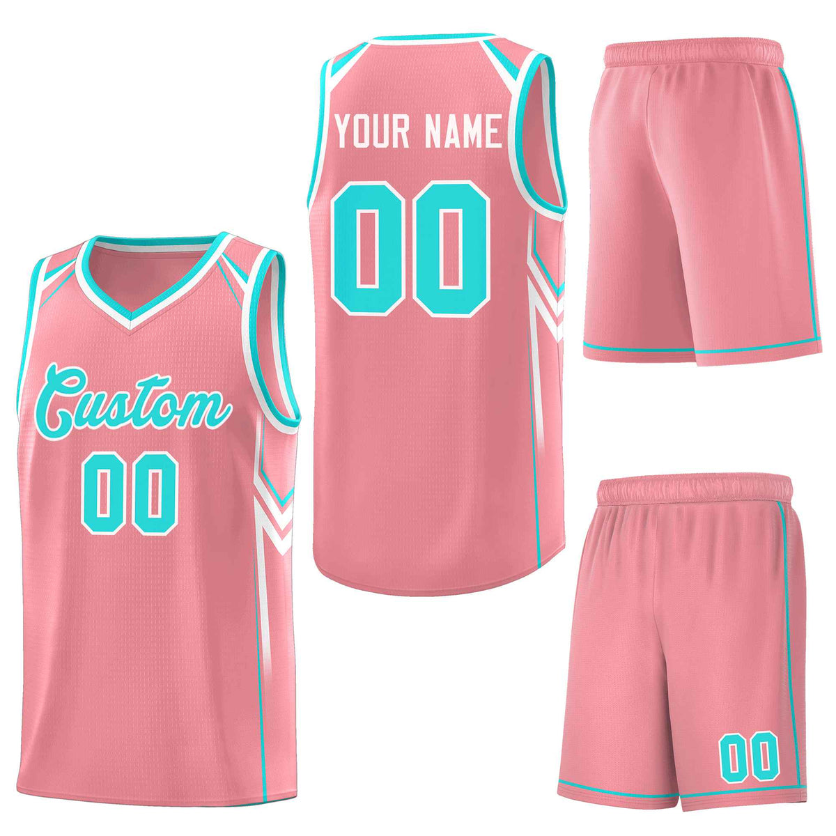 Custom Light Pink Arrow Graffiti Pattern Sports Uniform Basketball Jersey