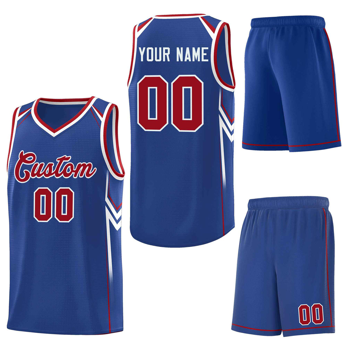 Custom Royal Arrow Graffiti Pattern Sports Uniform Basketball Jersey