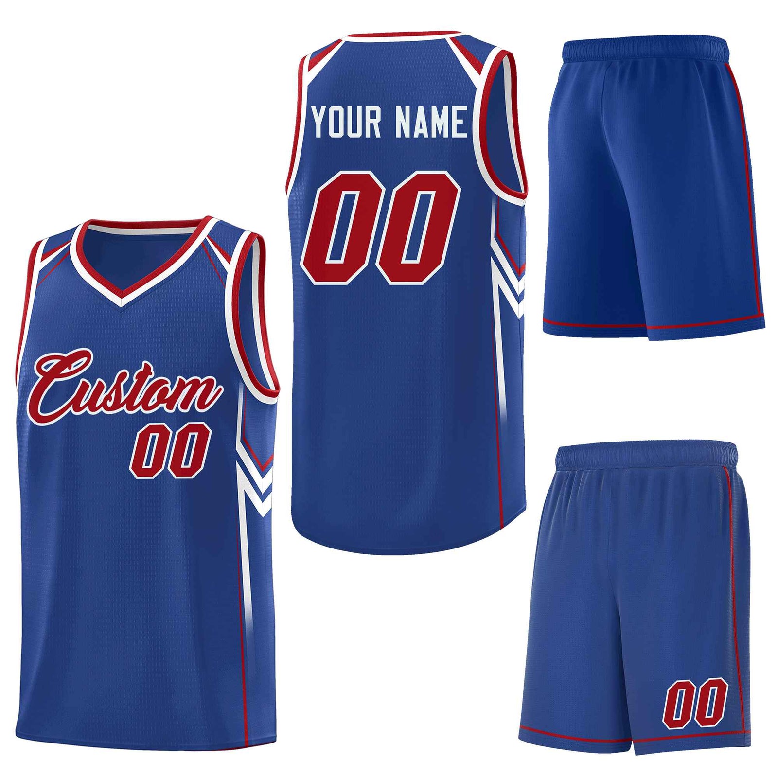 Custom Royal Arrow Graffiti Pattern Sports Uniform Basketball Jersey