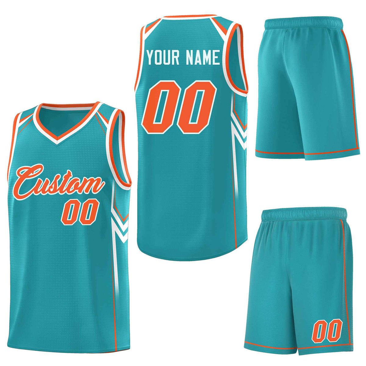 Custom Aqua Arrow Graffiti Pattern Sports Uniform Basketball Jersey