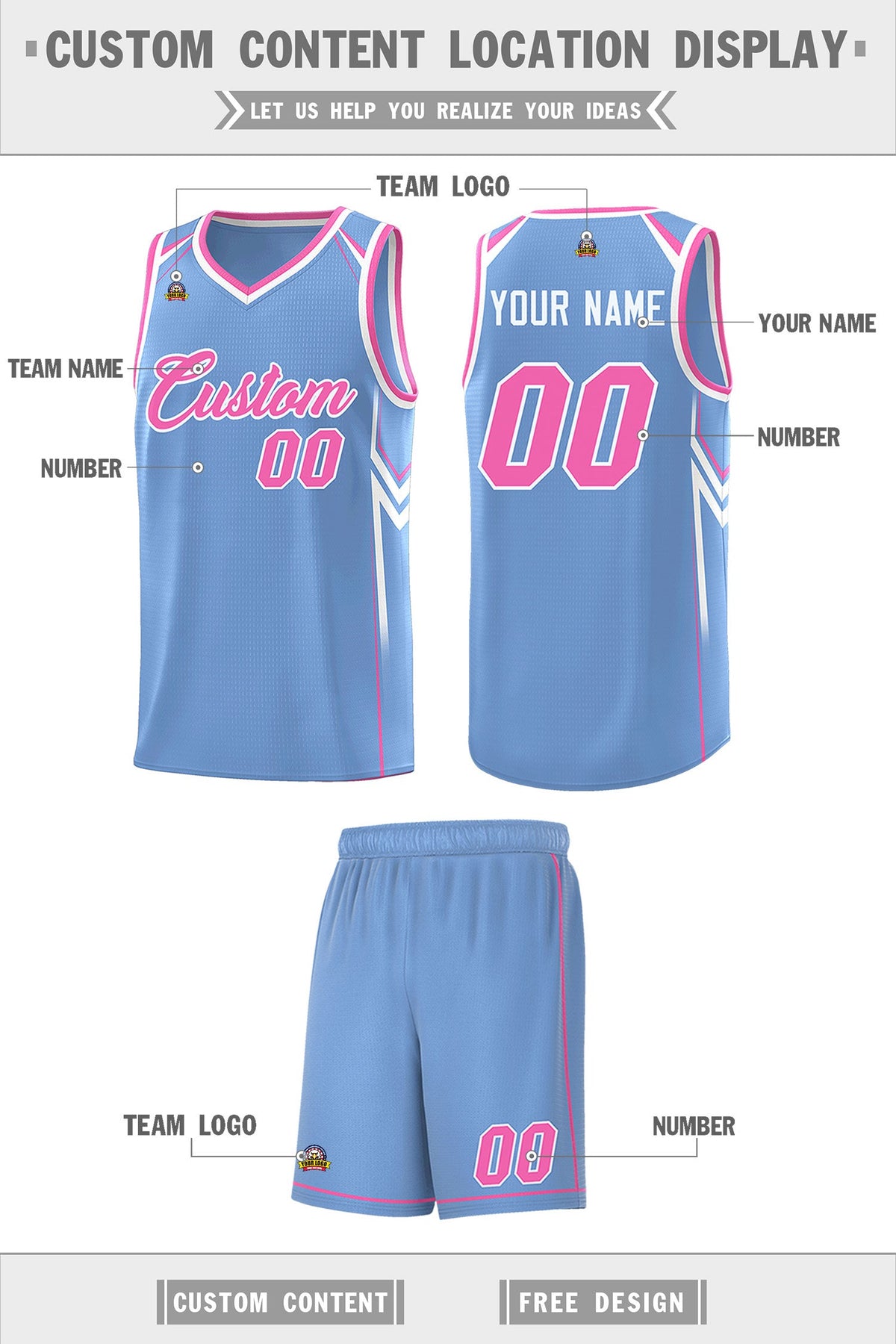 Custom Light Blue Arrow Graffiti Pattern Sports Uniform Basketball Jersey