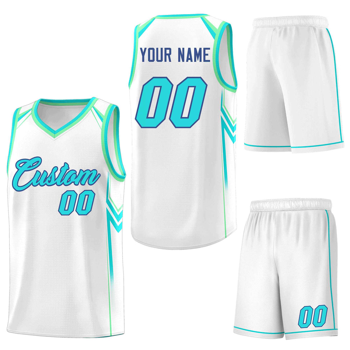 Custom White Arrow Graffiti Pattern Sports Uniform Basketball Jersey