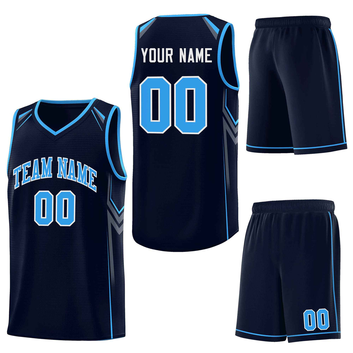 Custom Navy Arrow Graffiti Pattern Sports Uniform Basketball Jersey