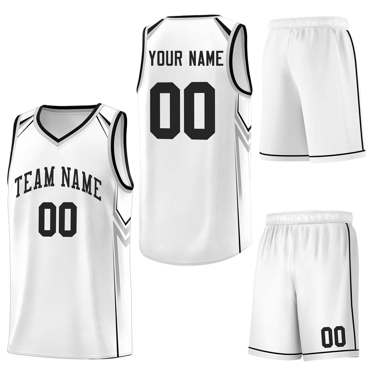 Custom White Arrow Graffiti Pattern Sports Uniform Basketball Jersey