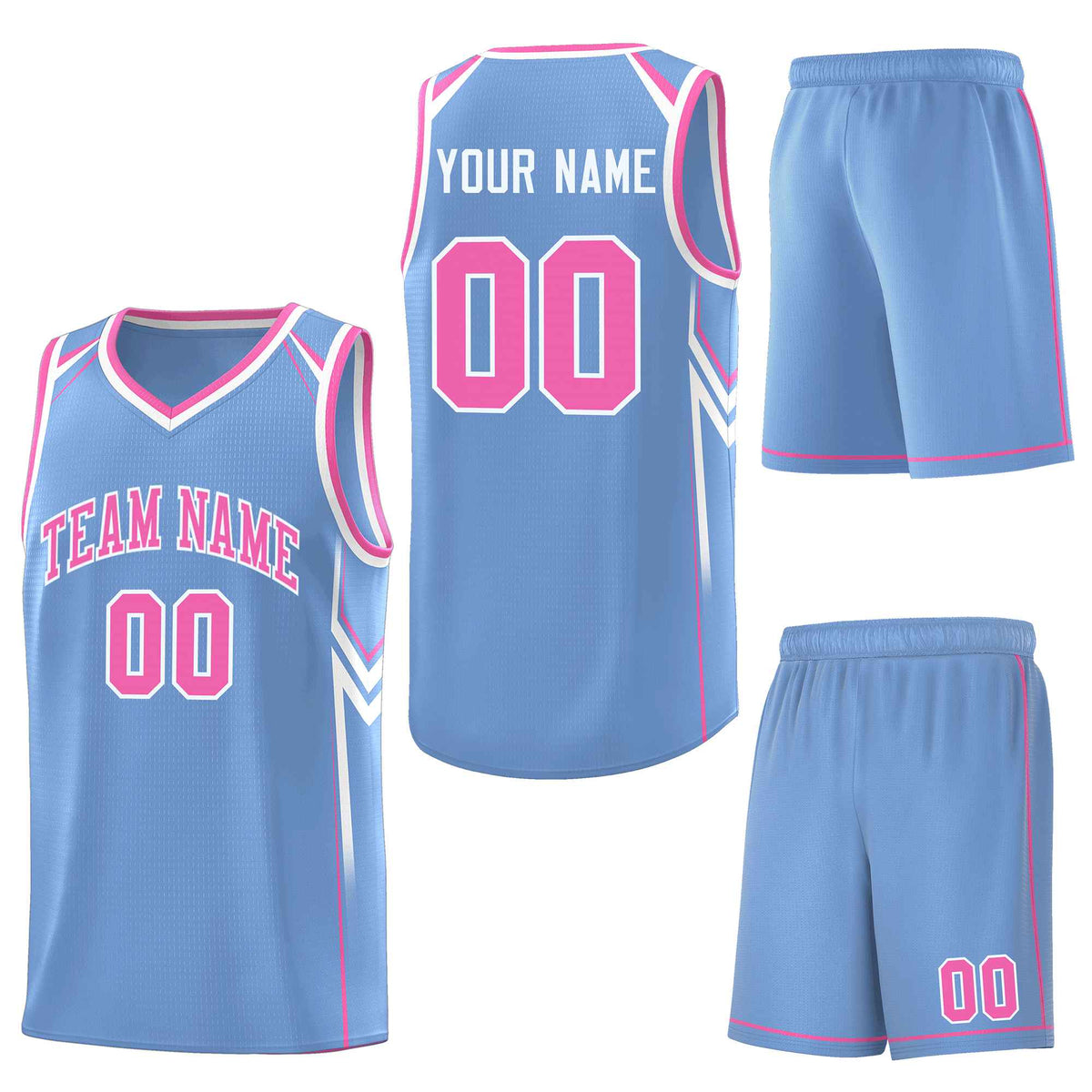Custom Light Blue Arrow Graffiti Pattern Sports Uniform Basketball Jersey