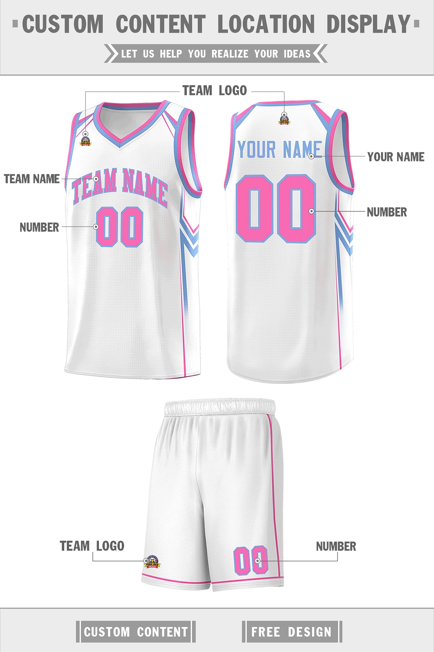 Custom White Arrow Graffiti Pattern Sports Uniform Basketball Jersey