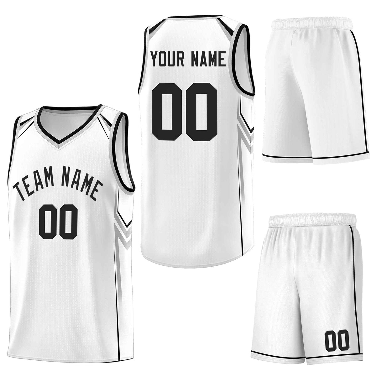 Custom White Arrow Graffiti Pattern Sports Uniform Basketball Jersey