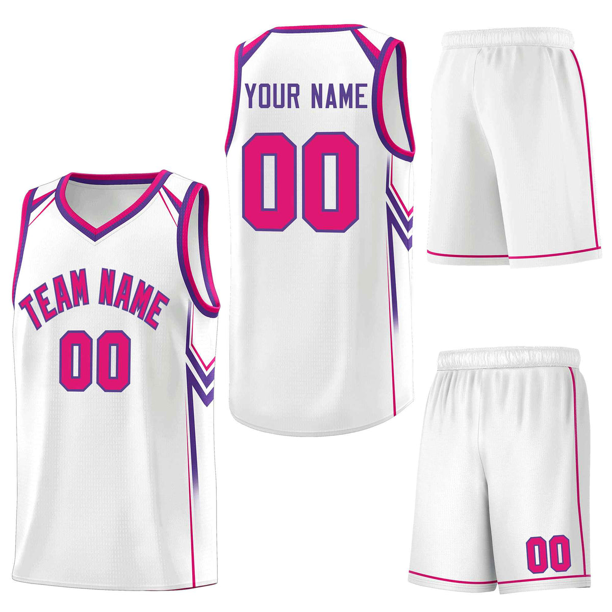 Custom White Arrow Graffiti Pattern Sports Uniform Basketball Jersey