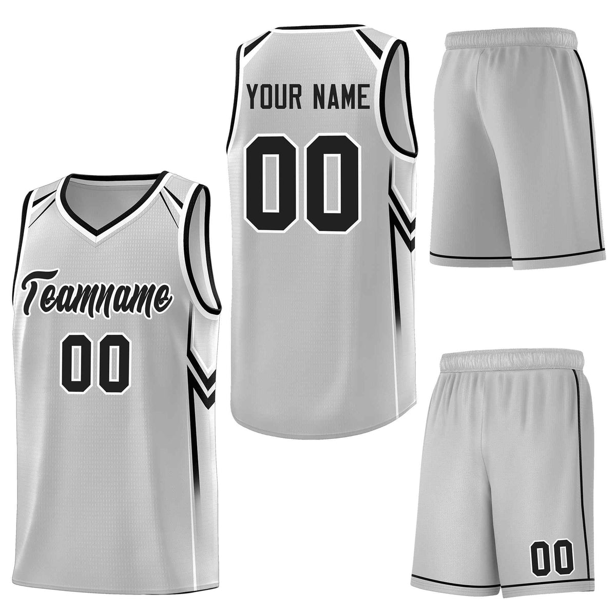 Custom Gray Arrow Graffiti Pattern Sports Uniform Basketball Jersey
