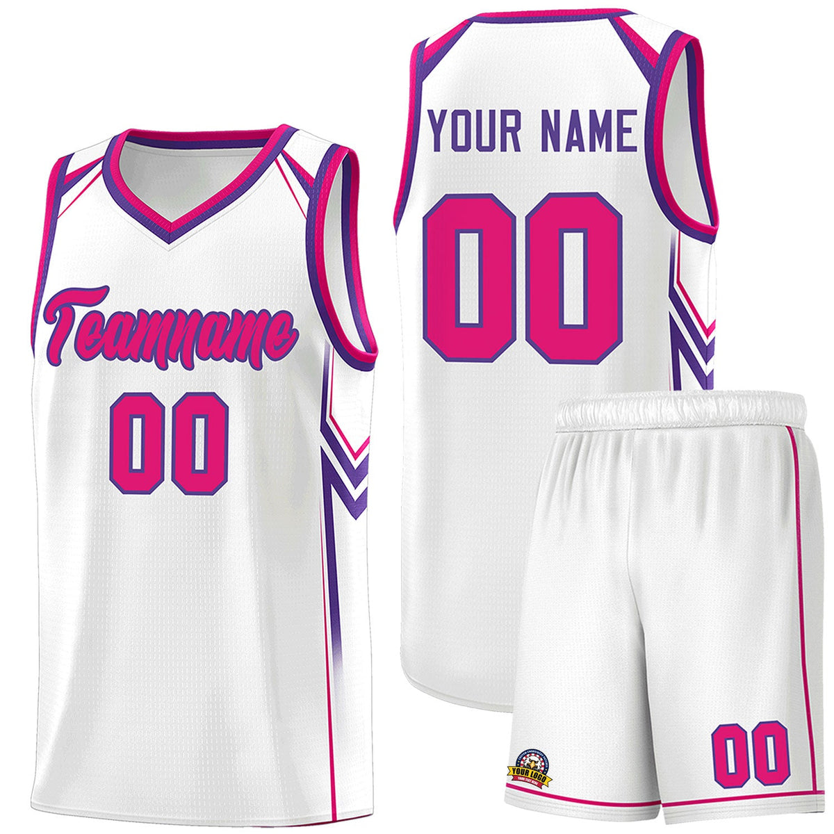 Custom White Arrow Graffiti Pattern Sports Uniform Basketball Jersey