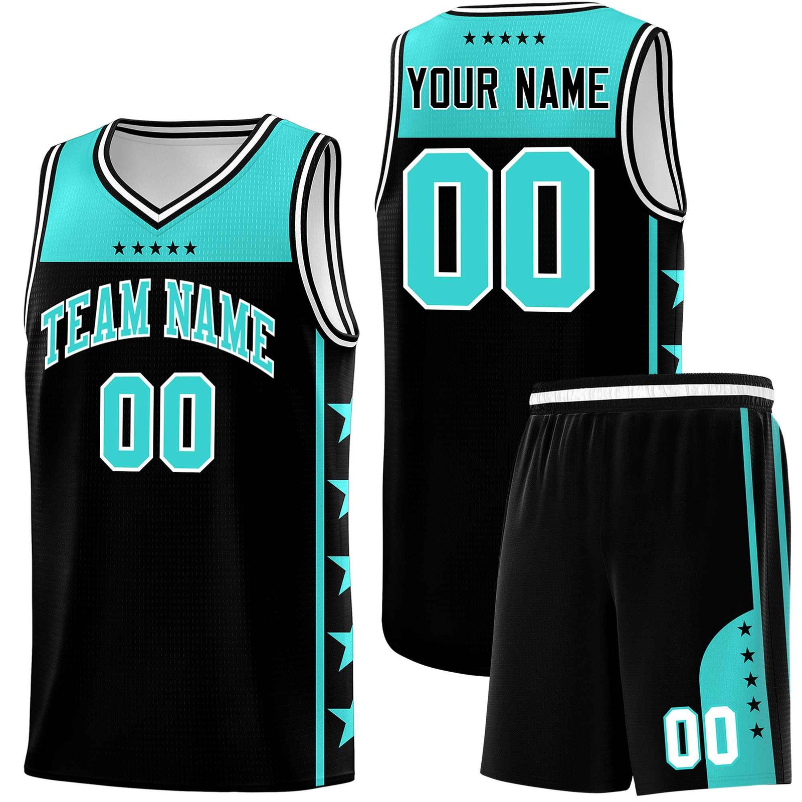 Custom Black Bright Green Color Block Sets Sports Uniform Basketball Jersey