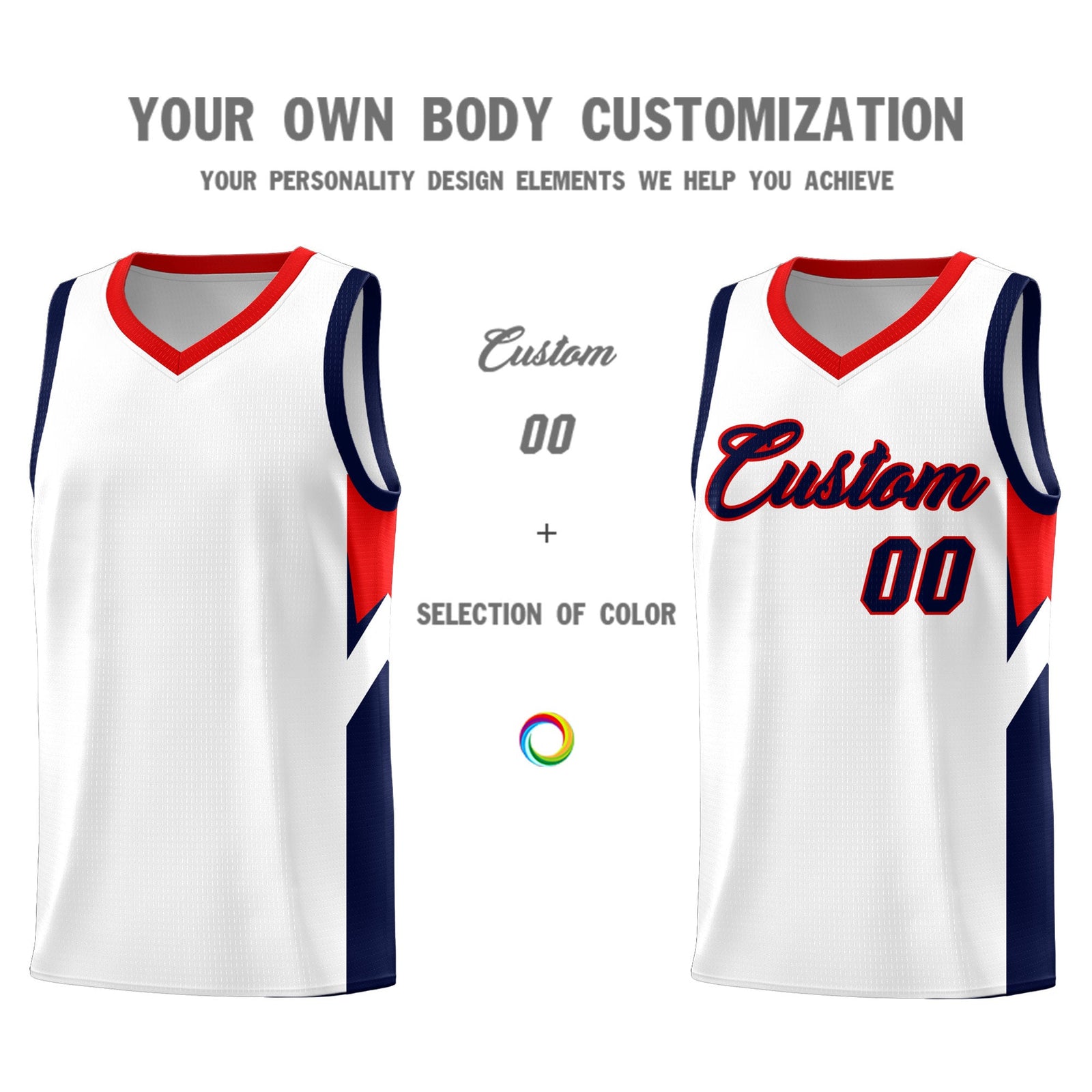 Custom White Red Side Design Sets Sports Uniform Basketball Jersey