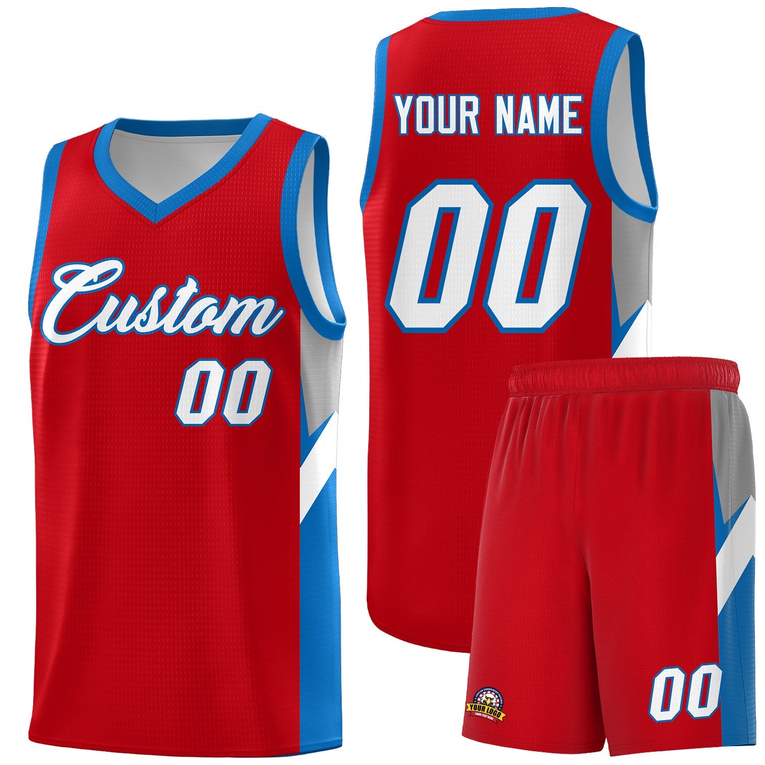 Custom Red Royal Side Design Sets Sports Uniform Basketball Jersey