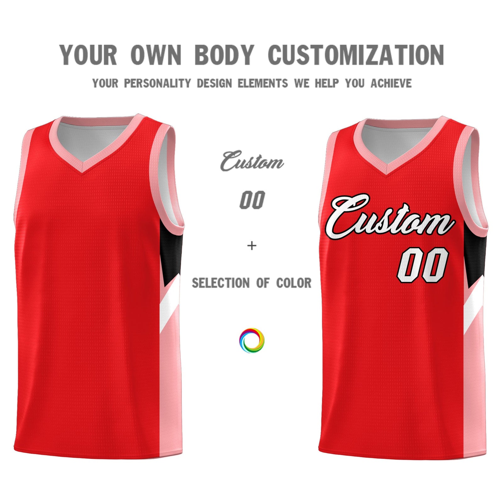 Custom Red Orange Side Design Sets Sports Uniform Basketball Jersey