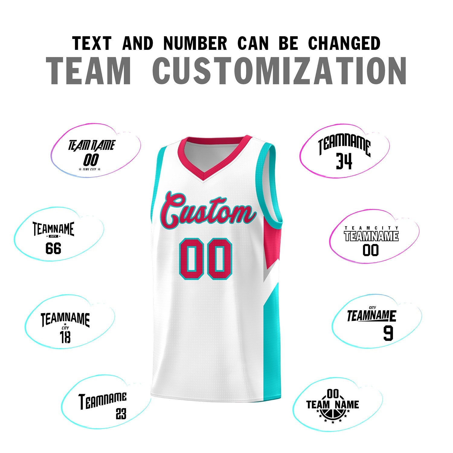 Custom White Red Side Design Sets Sports Uniform Basketball Jersey