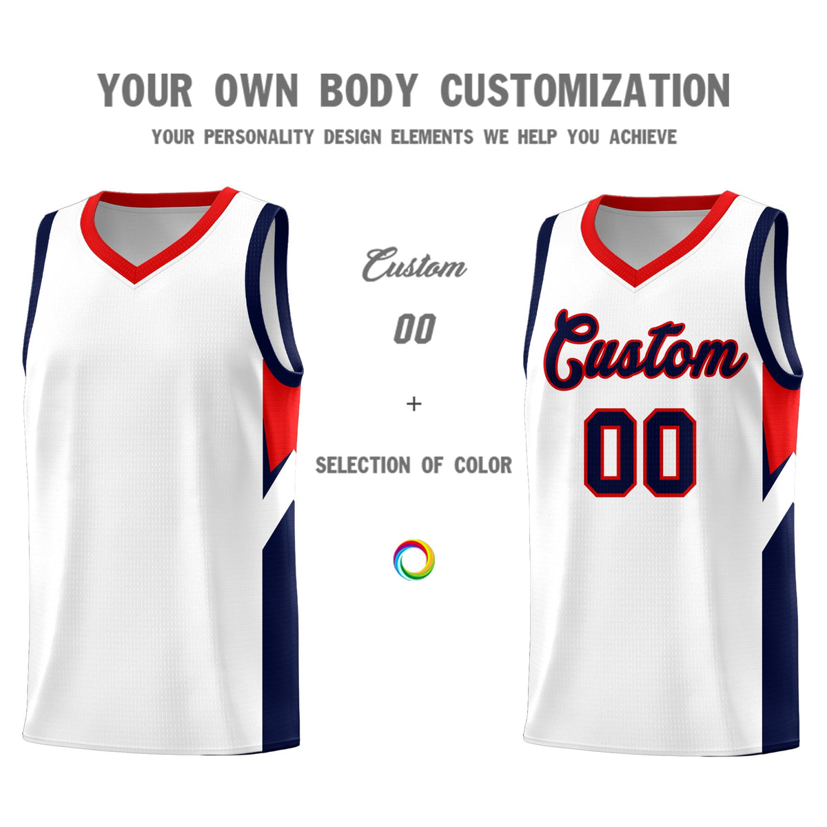 Custom White Red Side Design Sets Sports Uniform Basketball Jersey