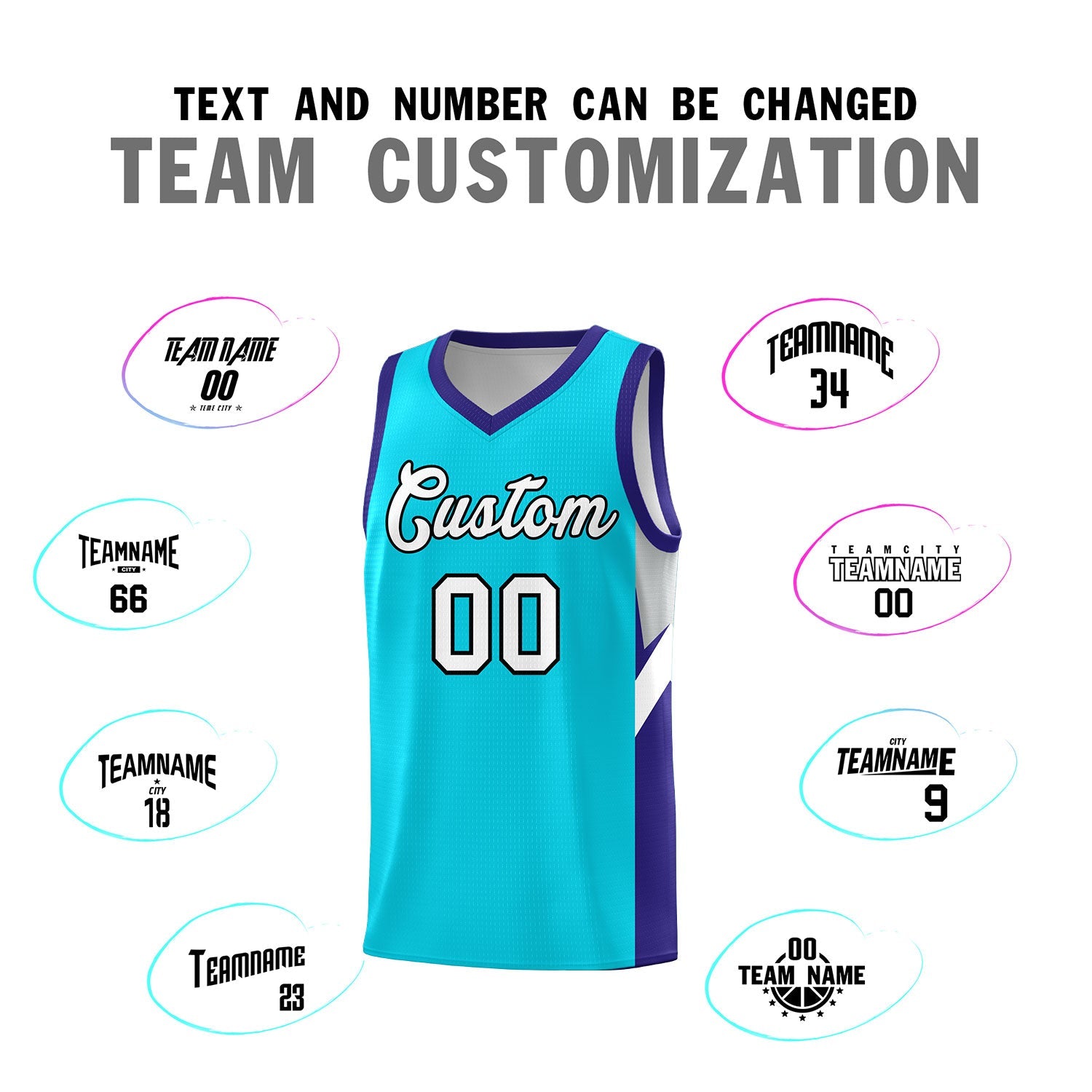 Custom Sky Blue Royal Side Design Sets Sports Uniform Basketball Jersey