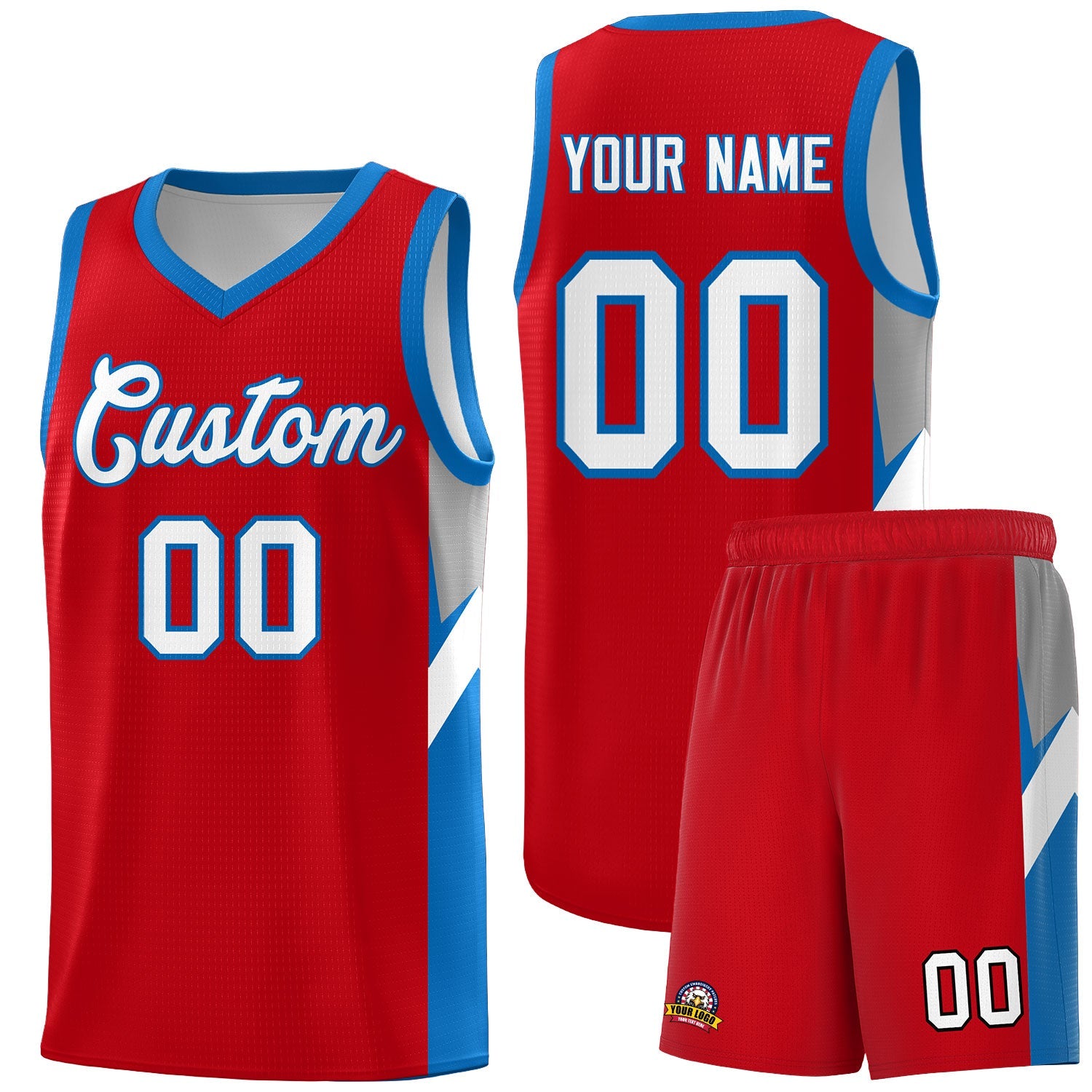 Custom Red Royal Side Design Sets Sports Uniform Basketball Jersey