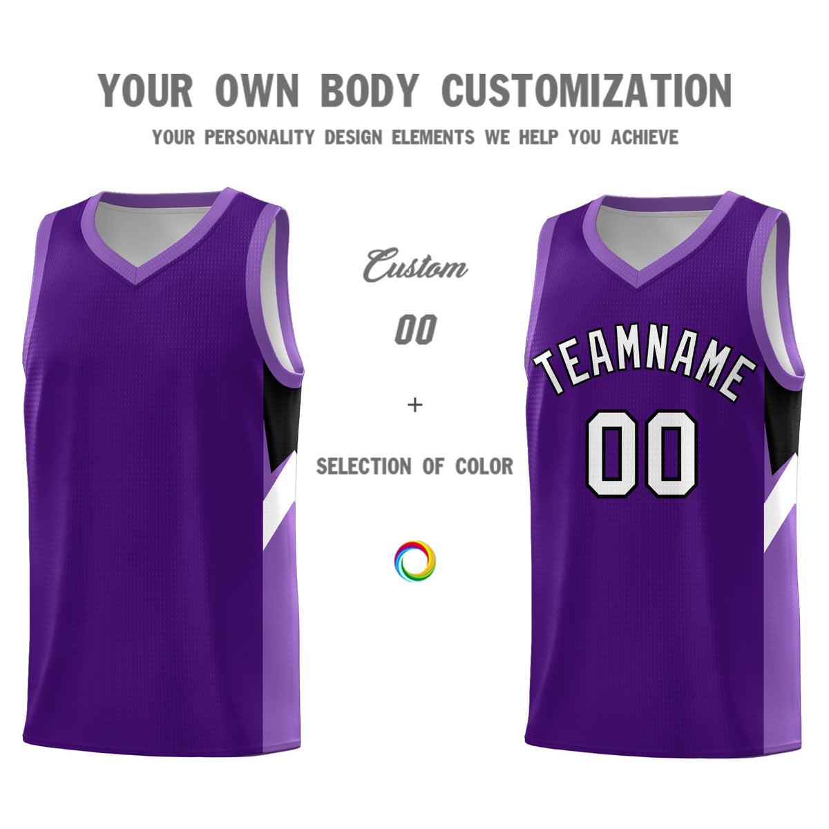 Custom Purple Light Purple Side Design Sets Sports Uniform Basketball Jersey