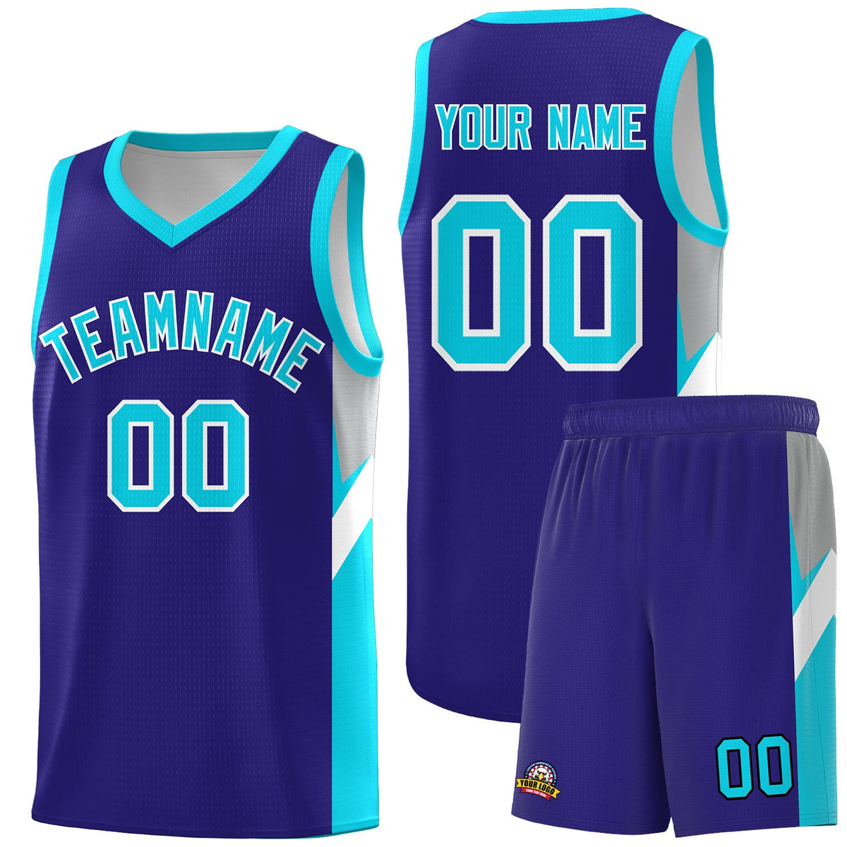 Custom Royal Sky Blue Side Design Sets Sports Uniform Basketball Jersey