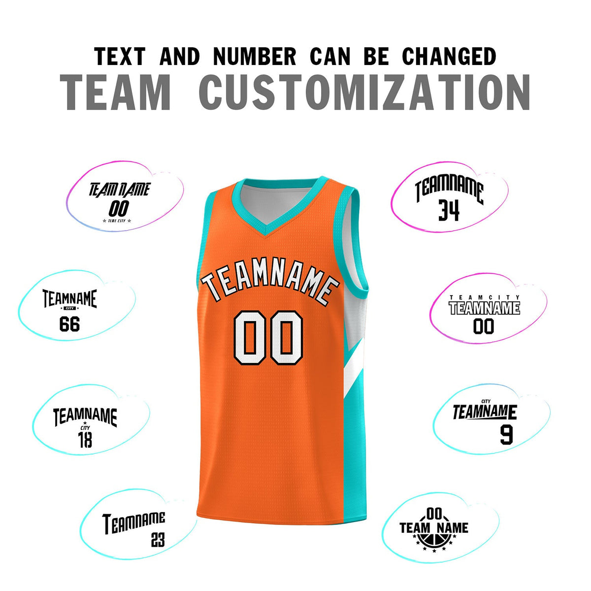 Custom Orange Aqua Side Design Sets Sports Uniform Basketball Jersey