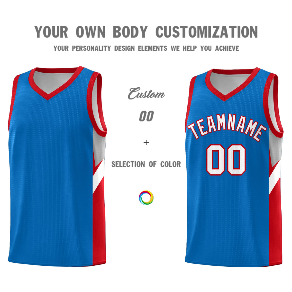 Custom Royal Red Side Design Sets Sports Uniform Basketball Jersey
