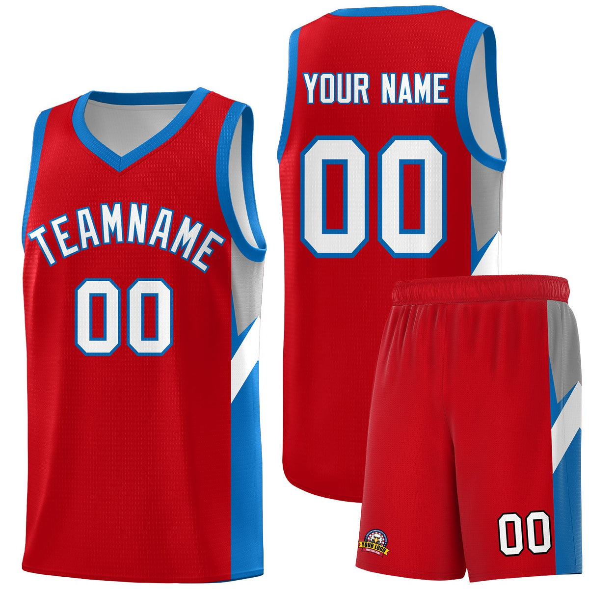 Custom Red Royal Side Design Sets Sports Uniform Basketball Jersey