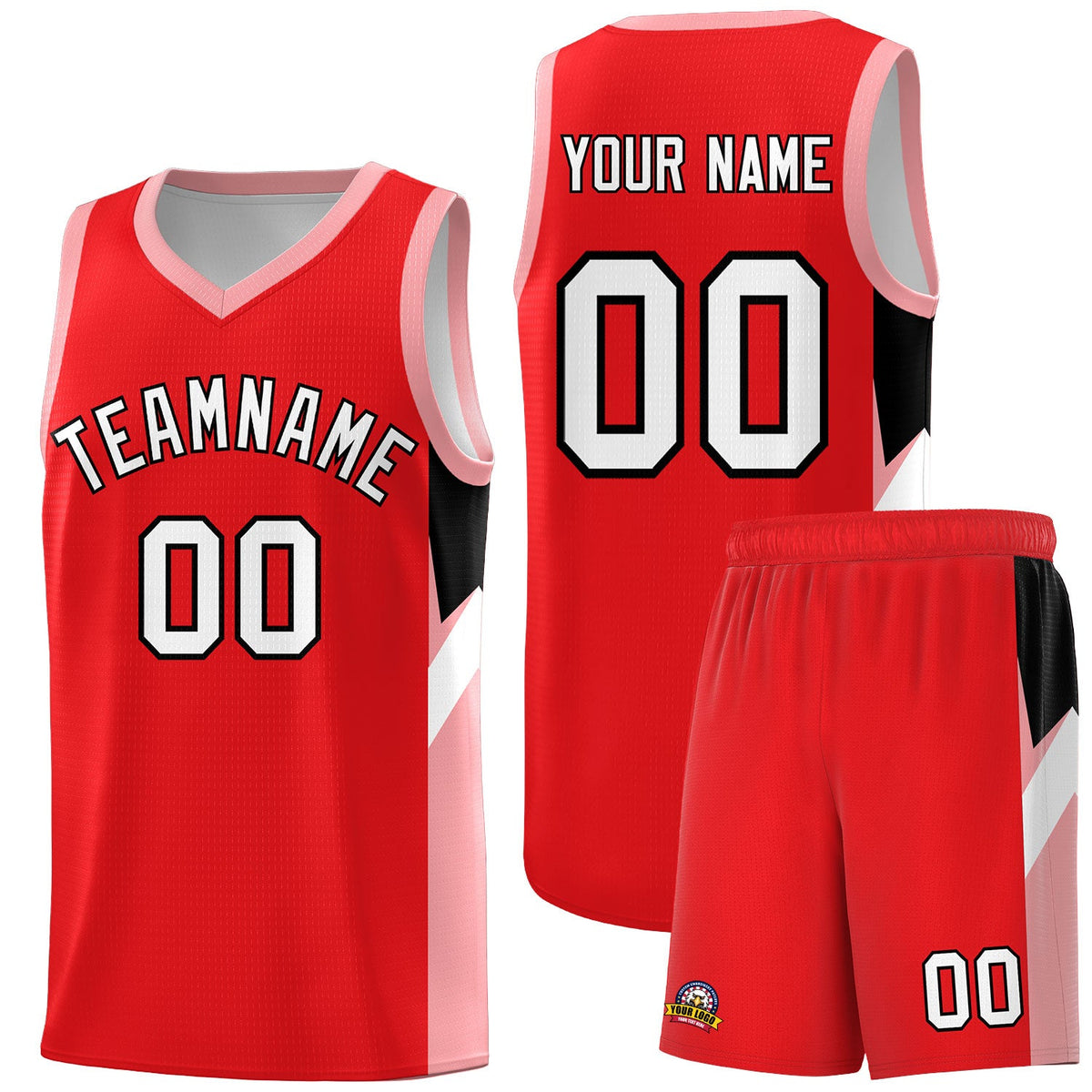 Custom Red Orange Side Design Sets Sports Uniform Basketball Jersey