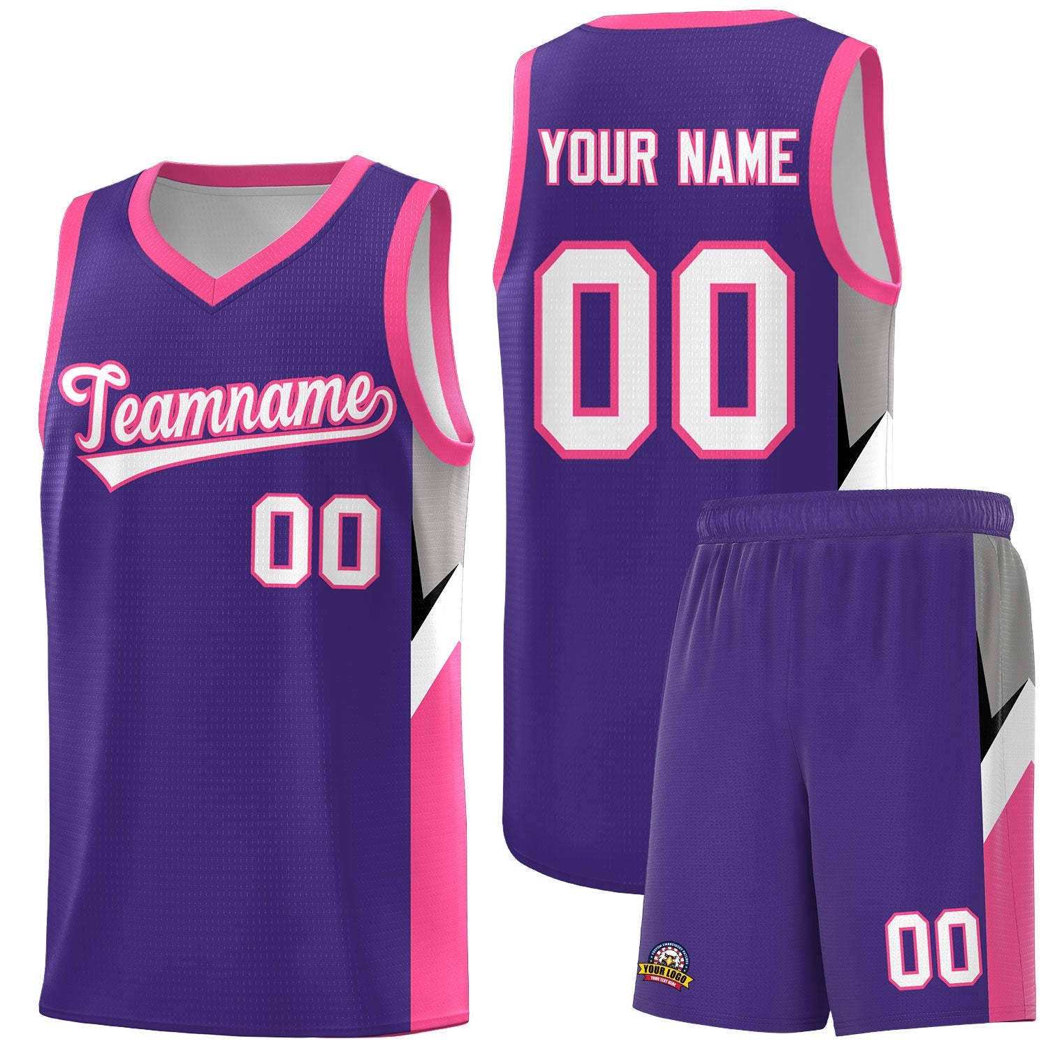 Custom Purple Pink Side Design Sets Sports Uniform Basketball Jersey