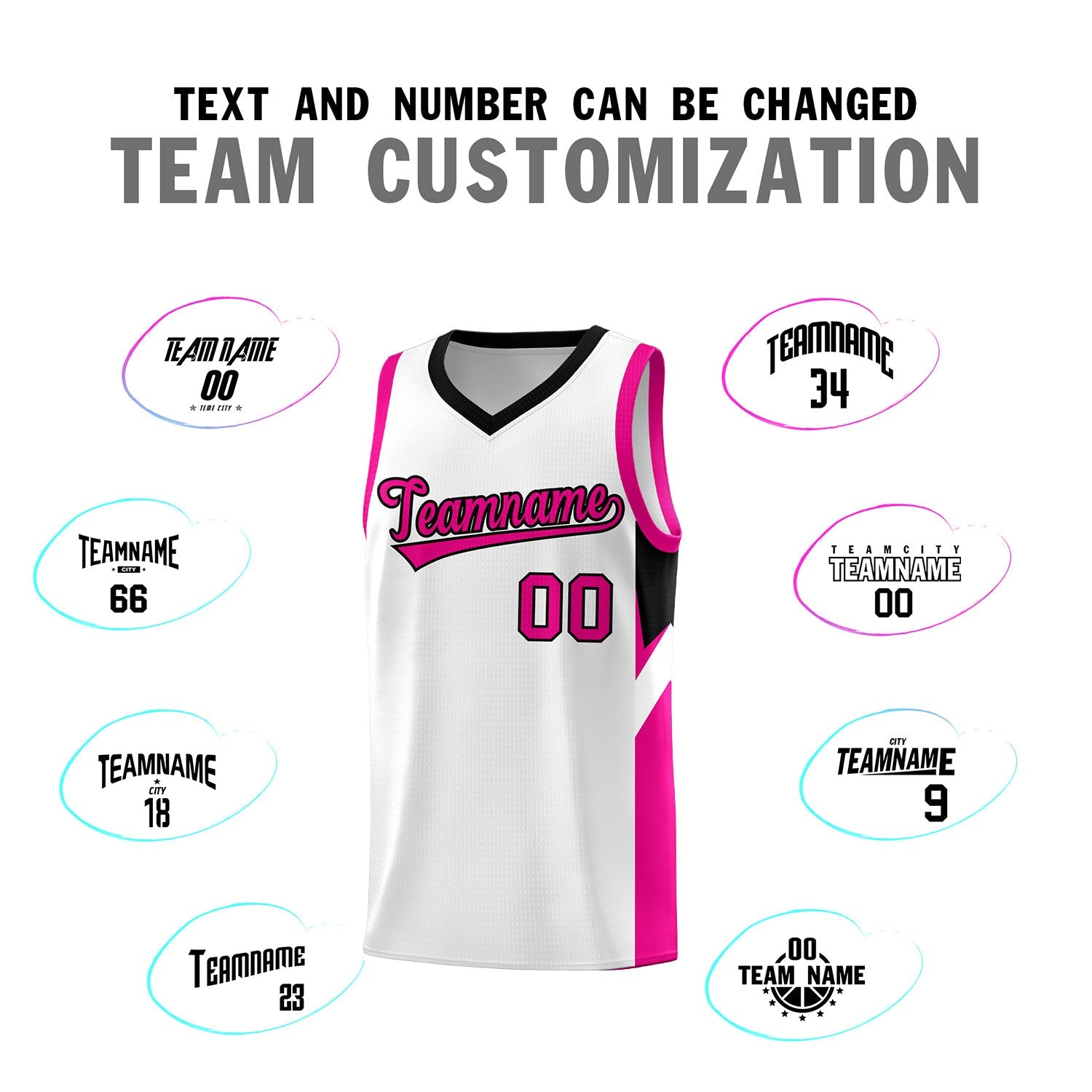 Custom White Black Side Design Sets Sports Uniform Basketball Jersey