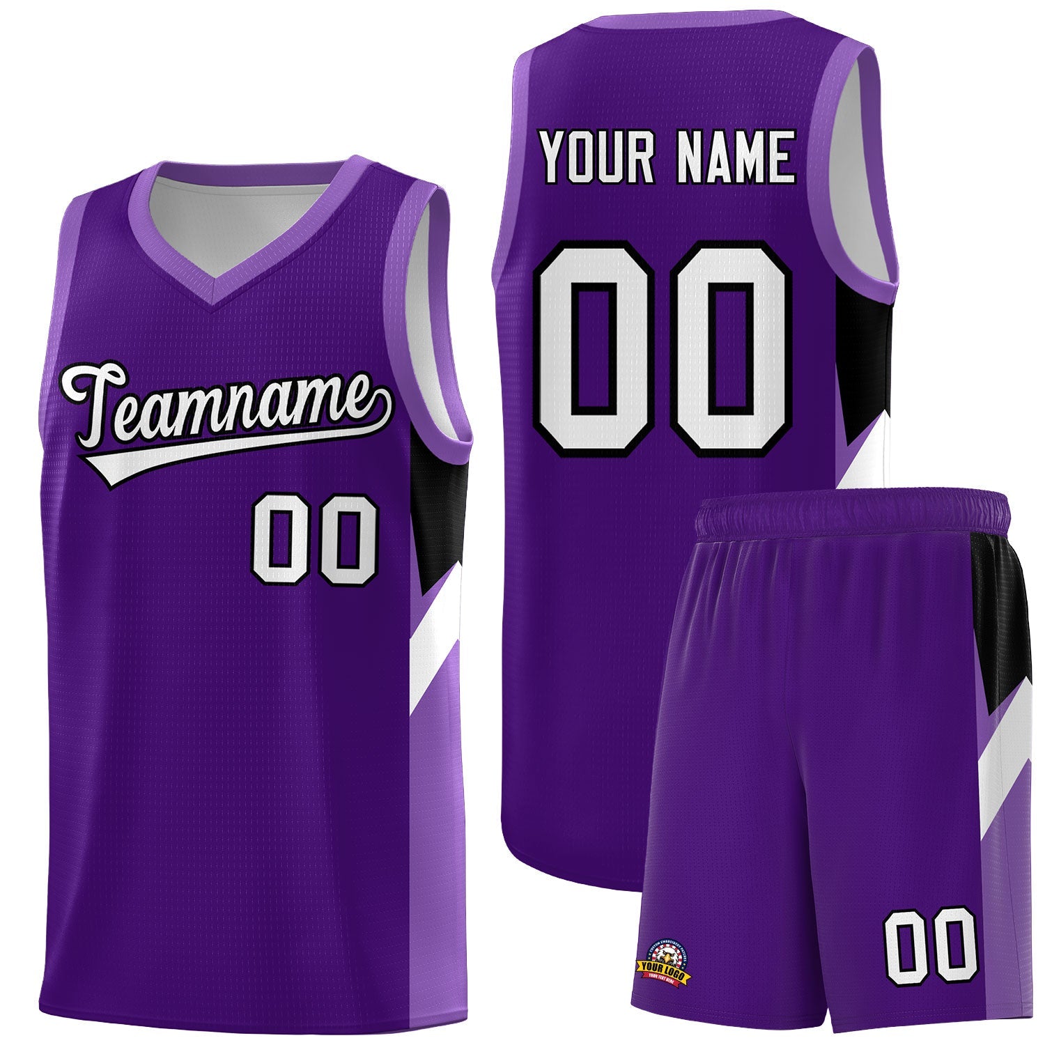 Custom Purple Light Purple Side Design Sets Sports Uniform Basketball Jersey