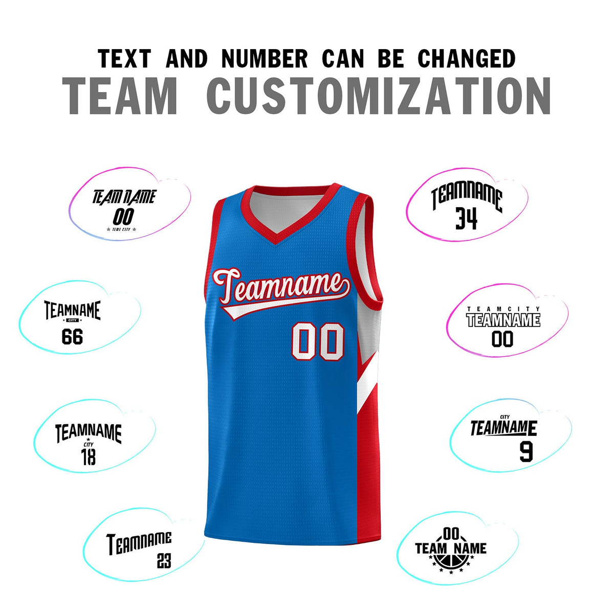 Custom Royal Red Side Design Sets Sports Uniform Basketball Jersey