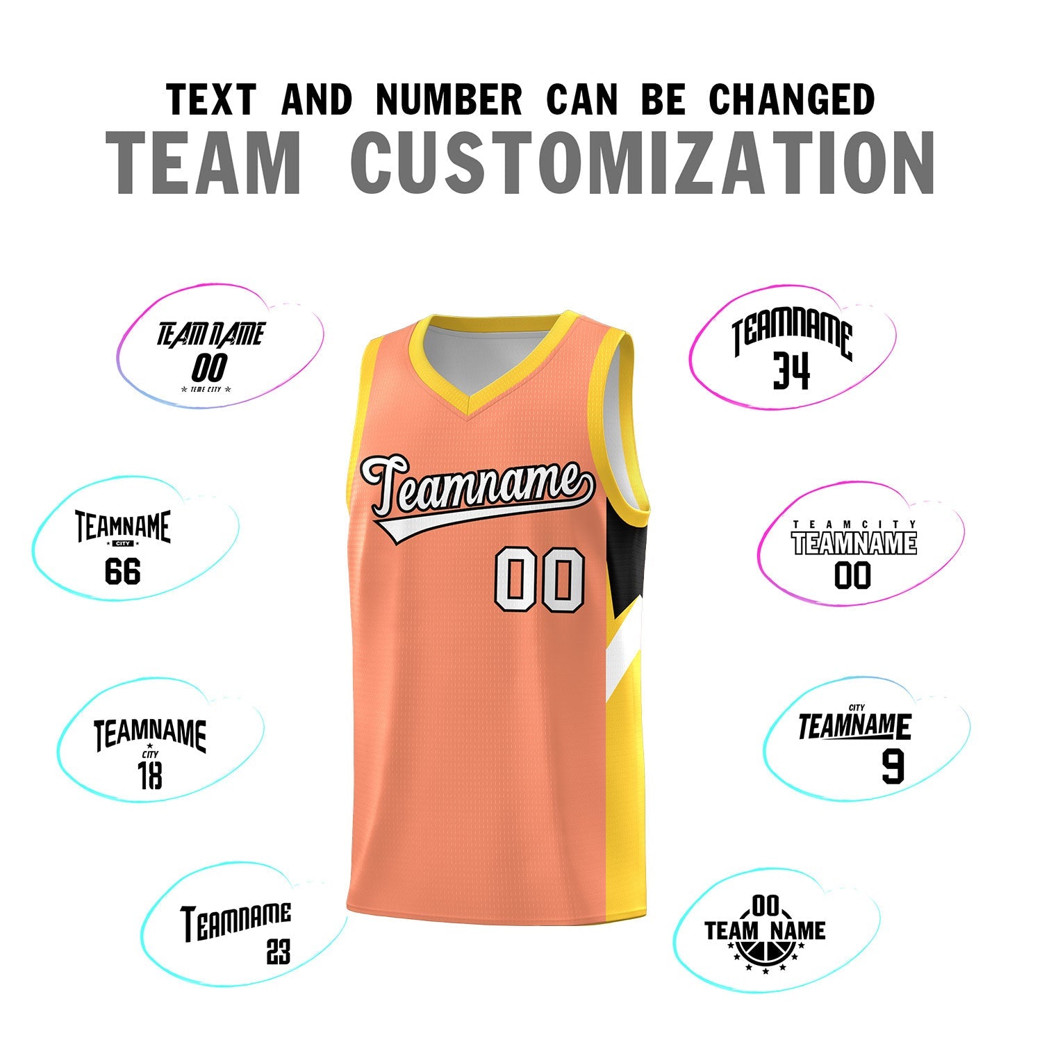 Custom Orange Gold Side Design Sets Sports Uniform Basketball Jersey