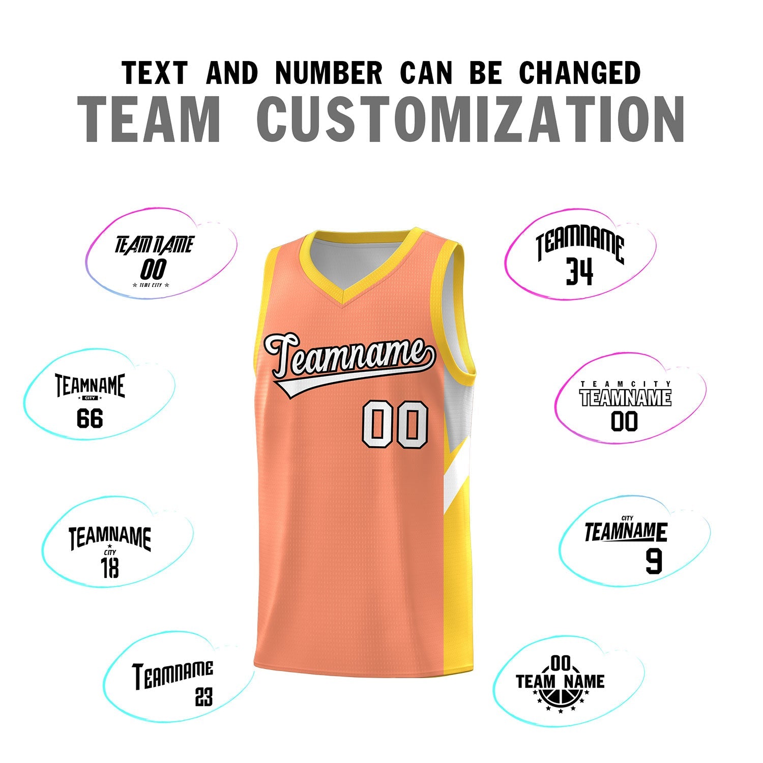 Custom Orange Gold Side Design Sets Sports Uniform Basketball Jersey