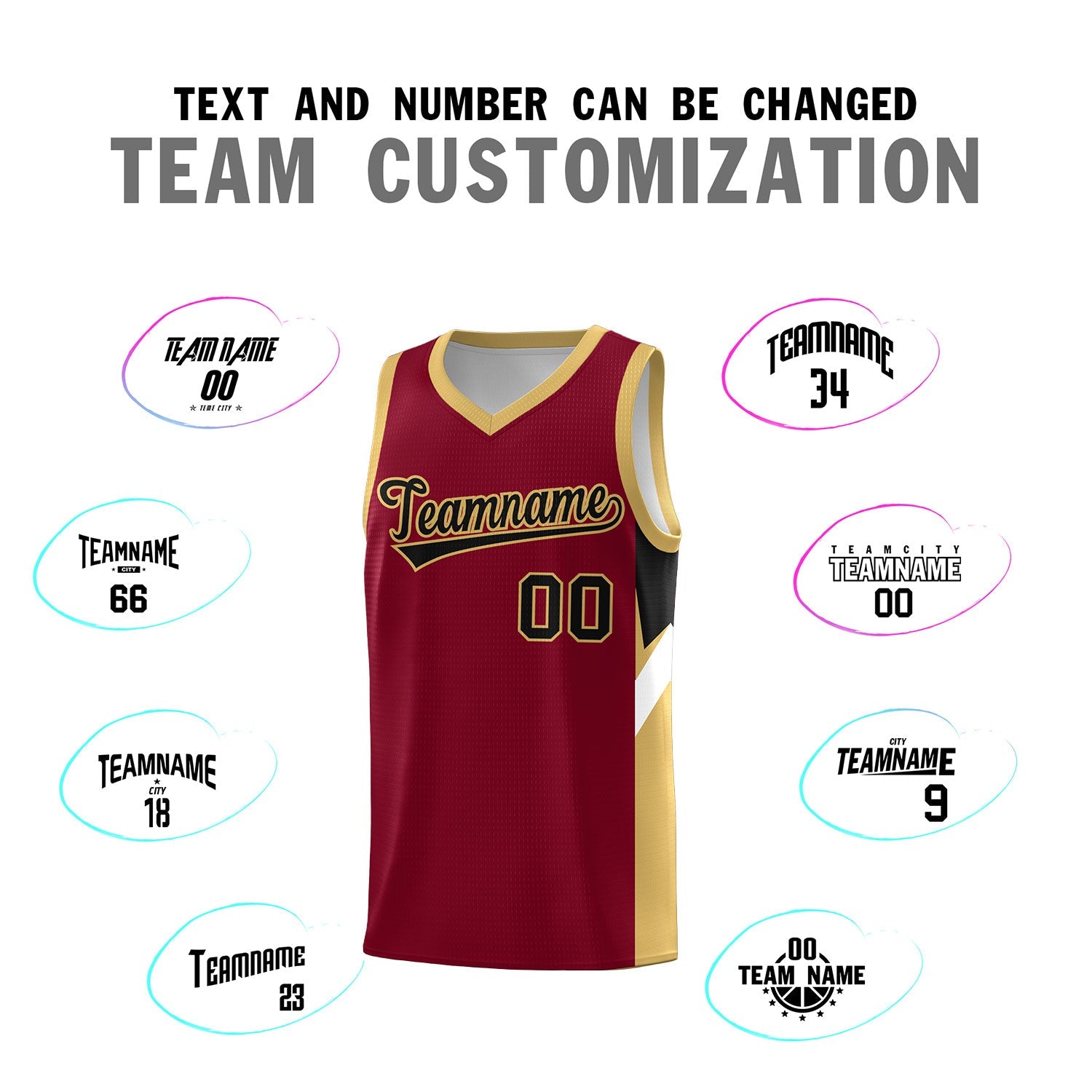 Custom Crimson Old Gold Side Design Sets Sports Uniform Basketball Jersey